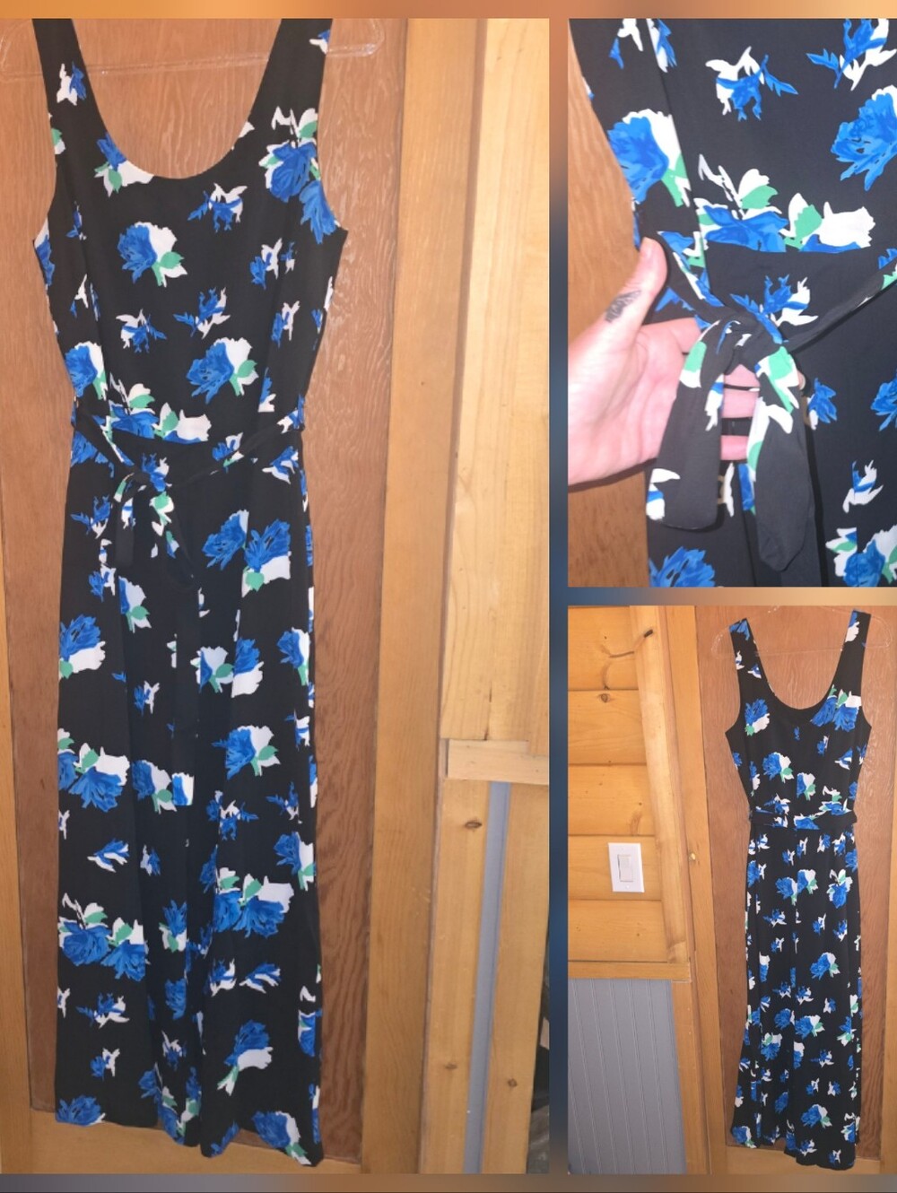 Tahari new no tags womens 8 tie front floral zip back jumpsuit romper outfit